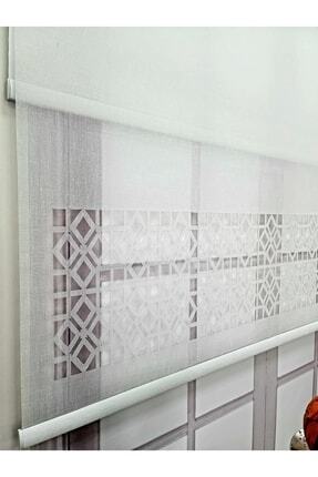 Çift Mekanizmalı Keten Kumaşlı Lazer Kesim Tül Ve Stor Perde Mlt1050 Image 0