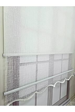 Çift Mekanizmalı Tül Perde Ve Stor Perde Ekru Mt1084 Image 0