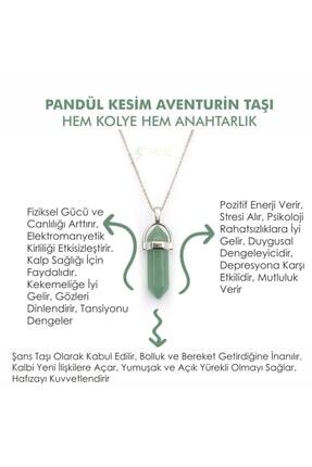 Doğaltaş Aventurin Taşı Pandül Kesim Kadın Erkek (unisex) Ister Kolye Ister Anahtarlık Image 0