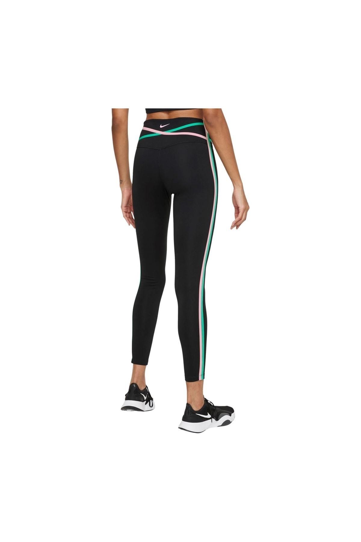 Nike One Women's Mid-rise 7/8 Ribbed-panel Training Leggings - Trendyol