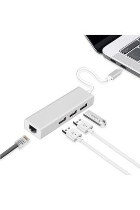 Type C USB 3.1 – 3Port USB 3.0+ RJ45 Gigabit Ethernet Çoklayıcı Hub V85 Image 0