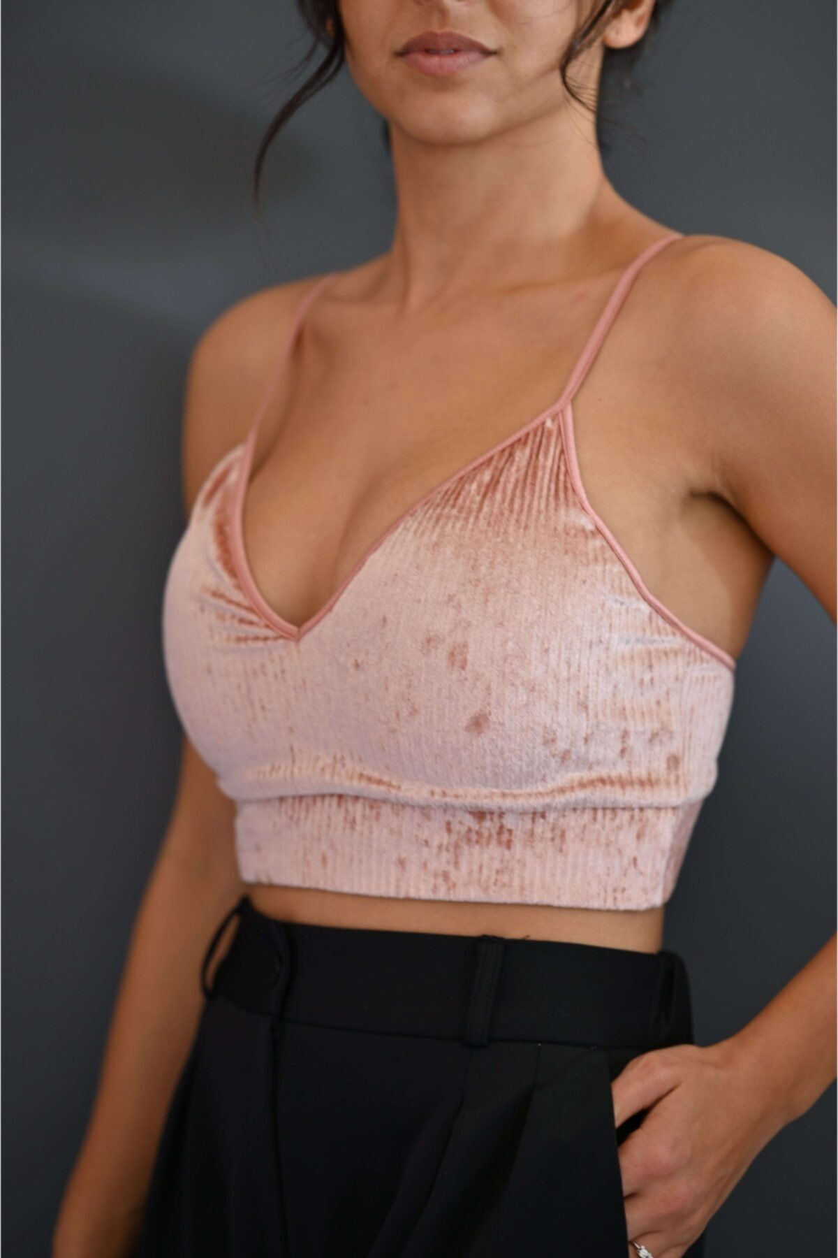 Seçil Özden Atelier Pembe Kadife Büstiyer