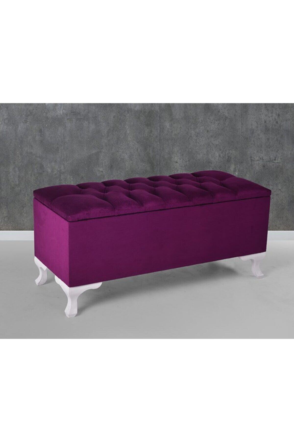 Karetta Mobilya Sandıklı Puf 90cm Mürdüm