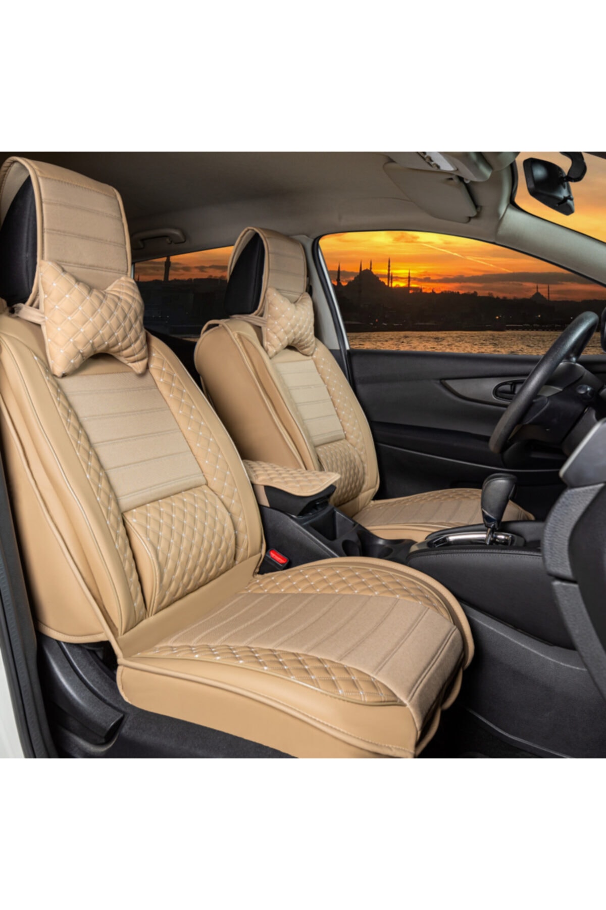 plusoto bej hafif ticari arac lux deri oto koltuk kilifi 5li takim set universal fiyati yorumlari trendyol