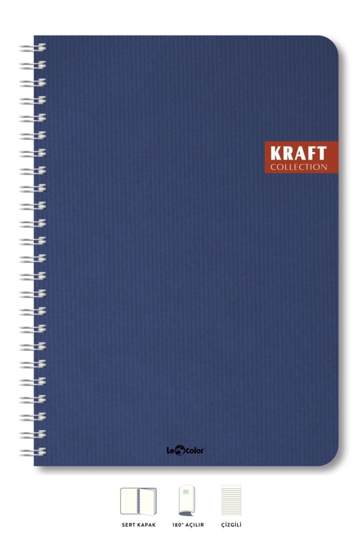 Le Color Ofis Defter 17x24 Sert Kp Çizgili 80gr 200sy Kraft