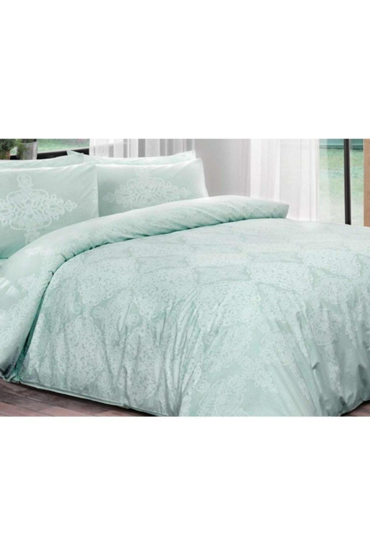 Taç Blanche Mint Renk Desenli Ranforce Double Nevresim Tac-00004033