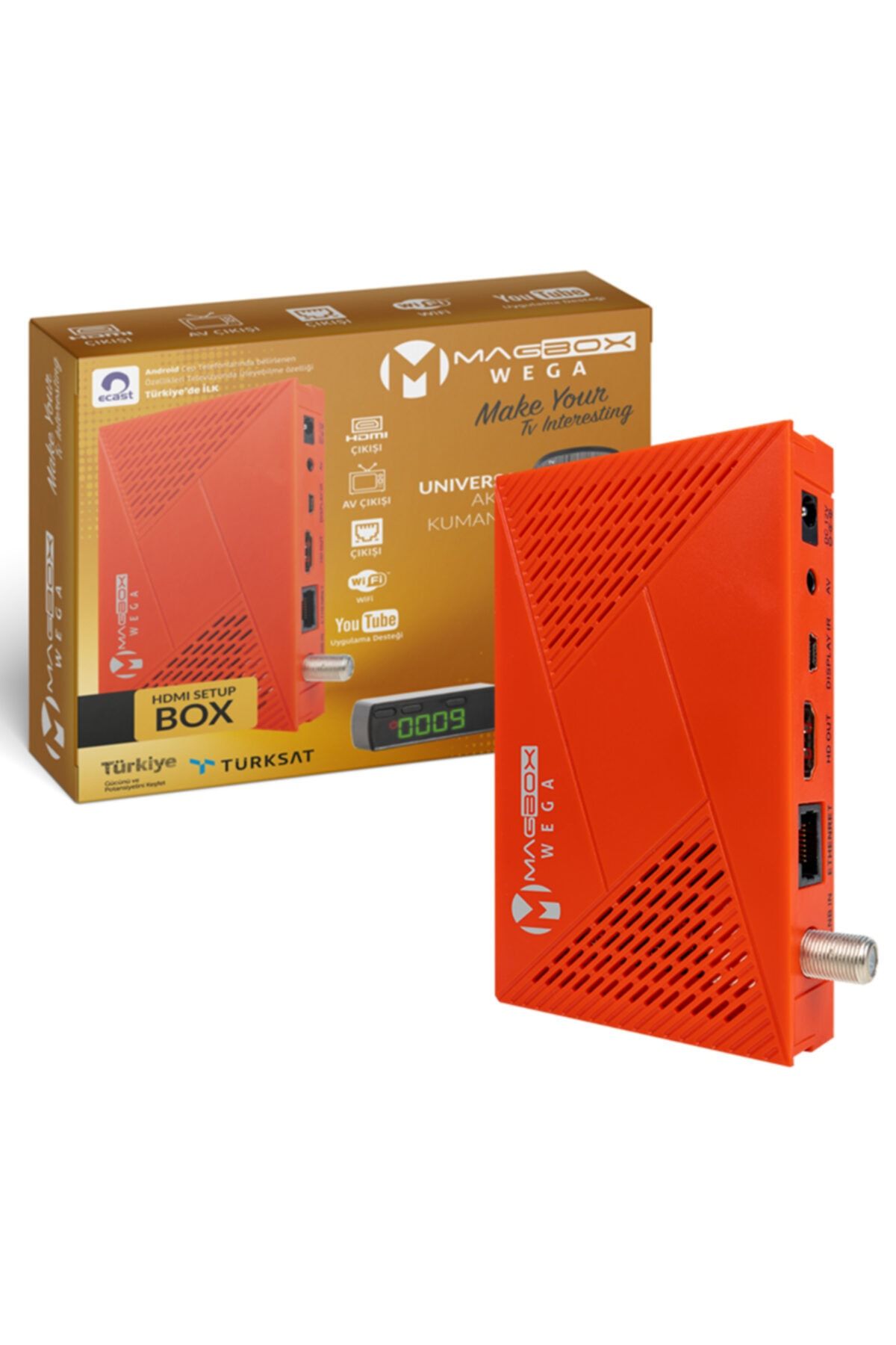 MAGBOX Wega Full Hd Ethernet'li Çift Usb'li Free Tv Box Uydu Alıcısı (dahili)