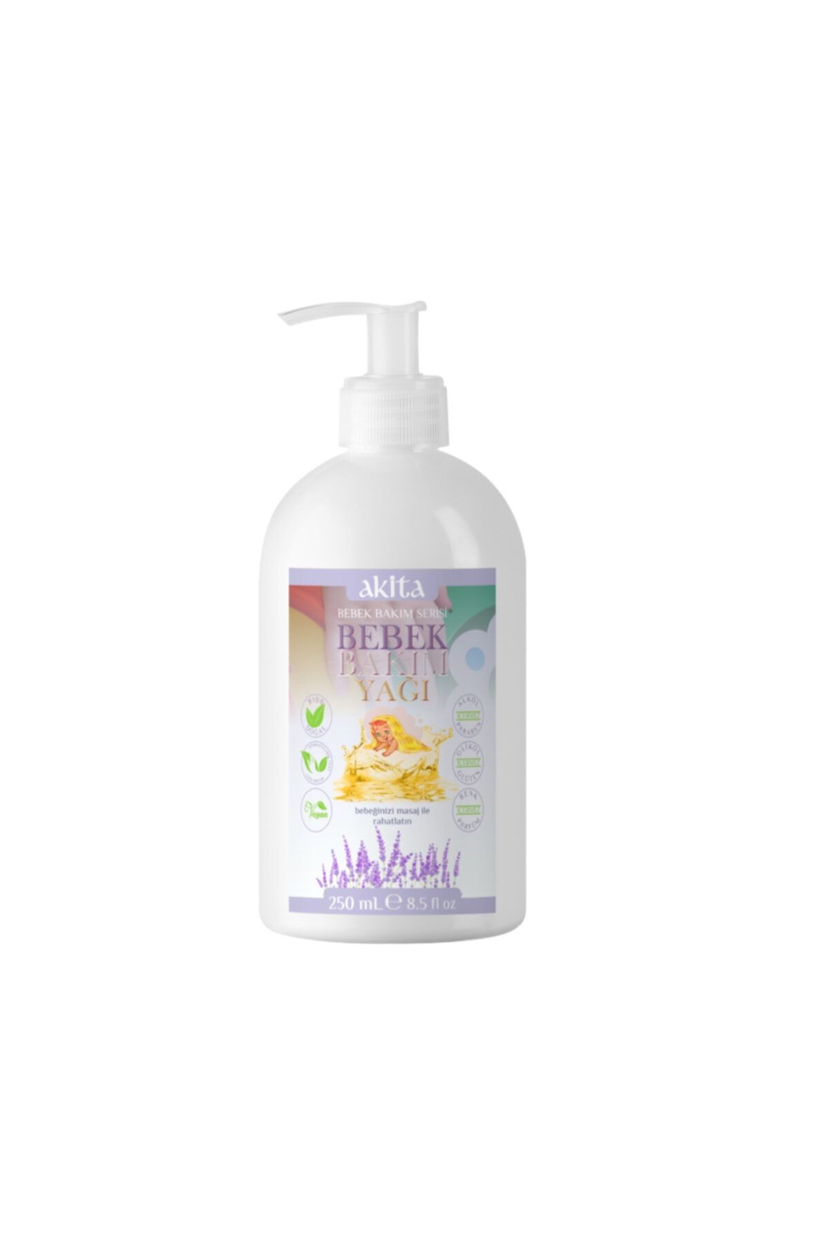 Akita % 100 Doğal Bebek Bakım Yağı Lavanta 250ml