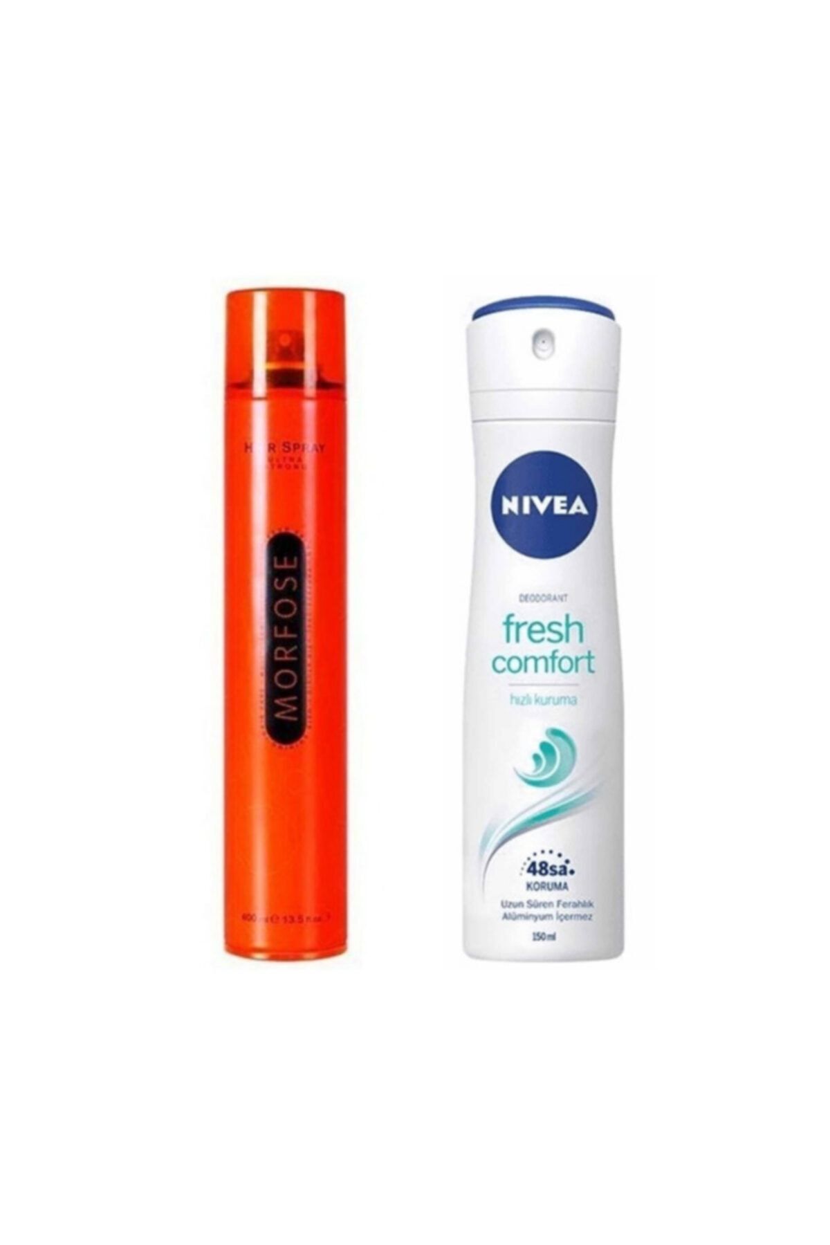 Nivea Fresh Comfort Sprey Deodorant 150 ml Kadın + Morfose Ultra Strong Saç Spreyi 400 ml