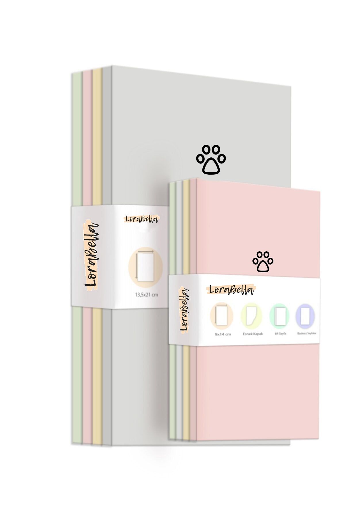 LORABELLA 8'li Pastel Defter Seti