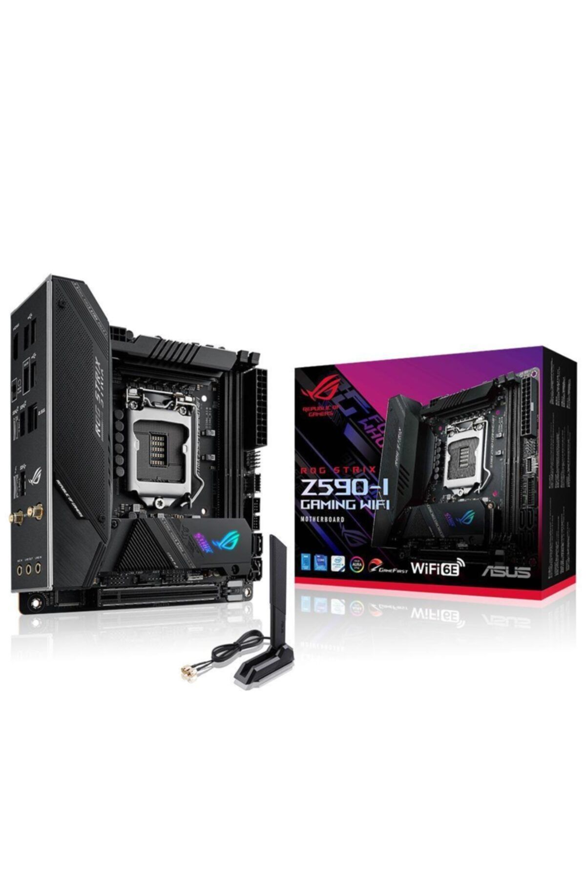 ASUS Rog Strıx Z590-ı Gamıng Wıfı Intel Z590 Lga1200 Ddr4 5000