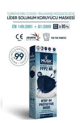 KF94 Kore Tipi FFP2 Maske Lacivert Renk 10 Adet Image 0