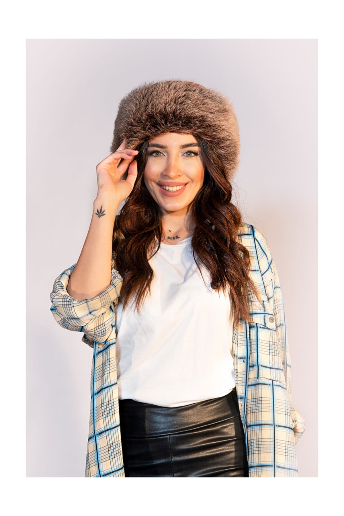 Mumcu's Leather Deri Kadın Şapkası Beresi