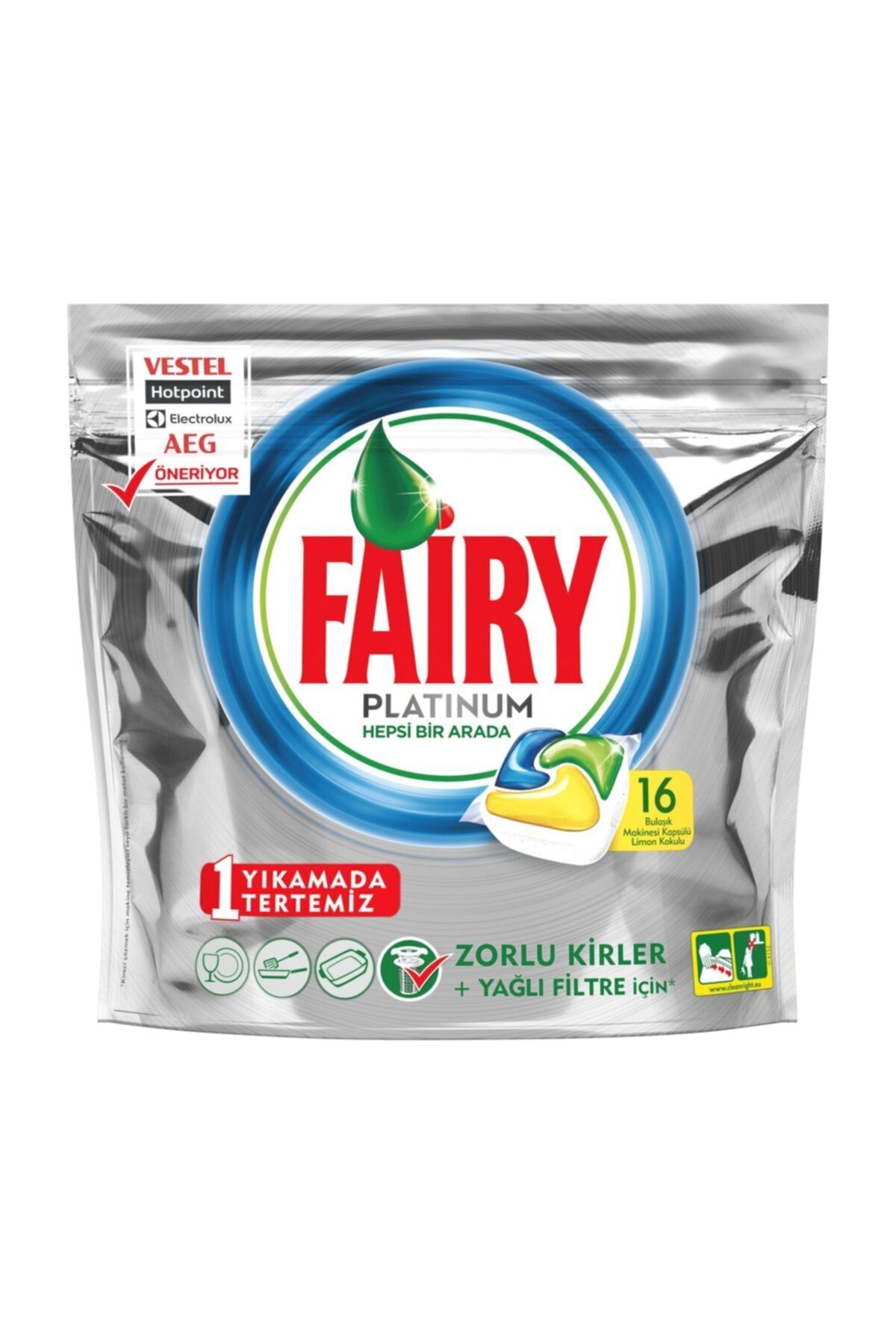 Dream Fairy Fairy Platinum 16 Yıkama Bulaşık Makinesi Deterjanı Kapsülü Limon Kokulu