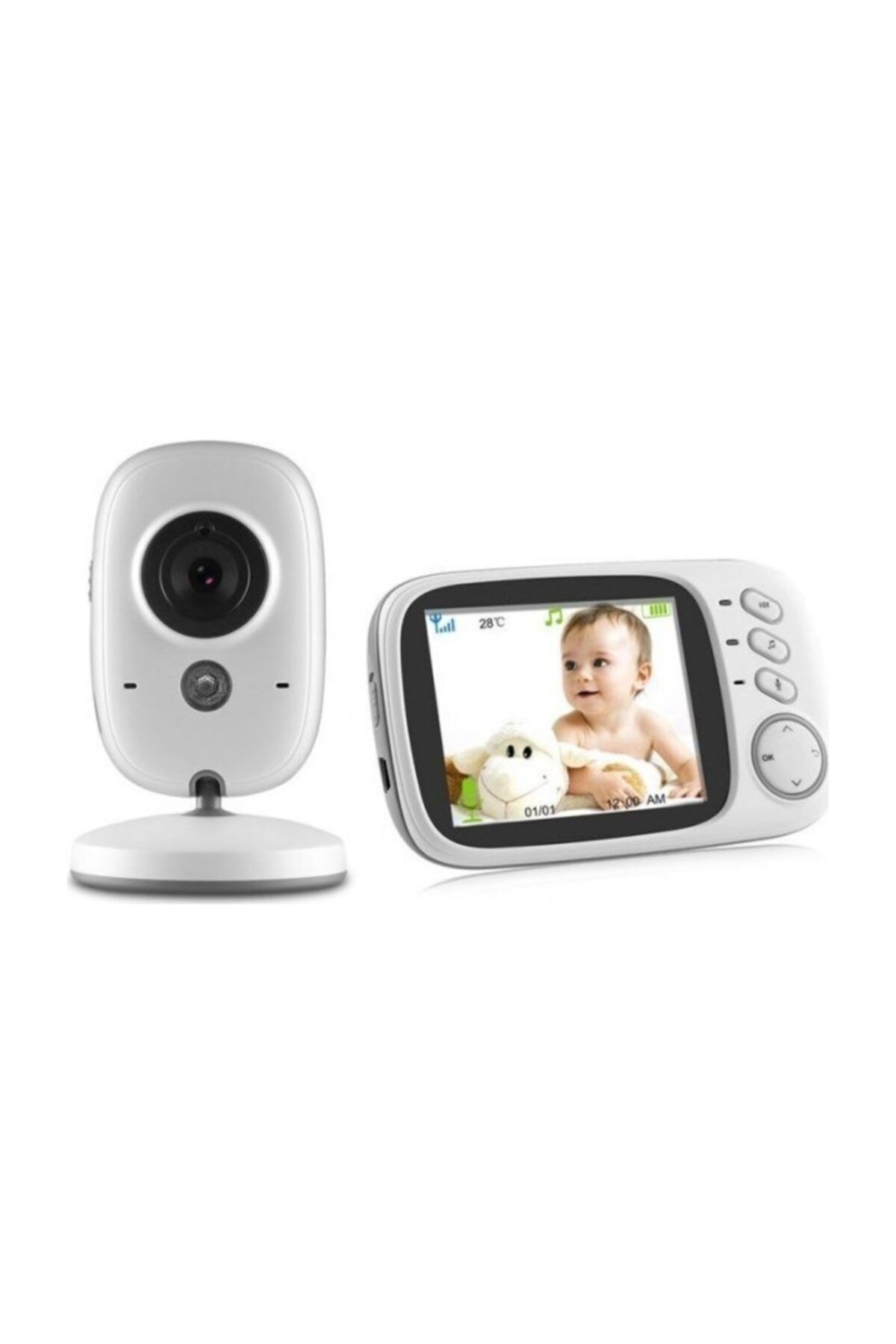 AteşTech Gece Görüşlü Oda Sıcaklık Sensörlü Bebek Video Kamerası - Ks-603
