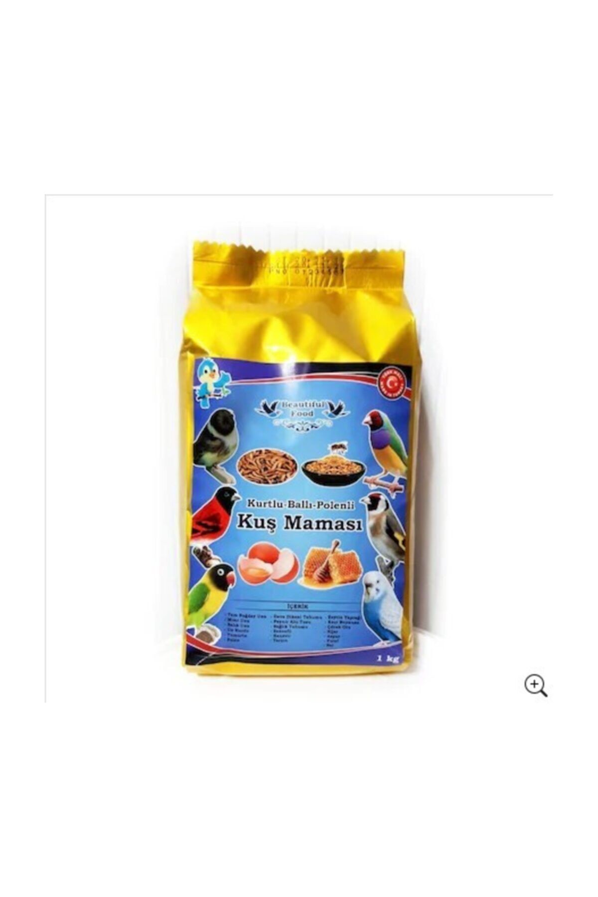 Beatiful Food Kurtlu Ballı Polenli Kuş Maması Kuş Yemi 1 Kg.