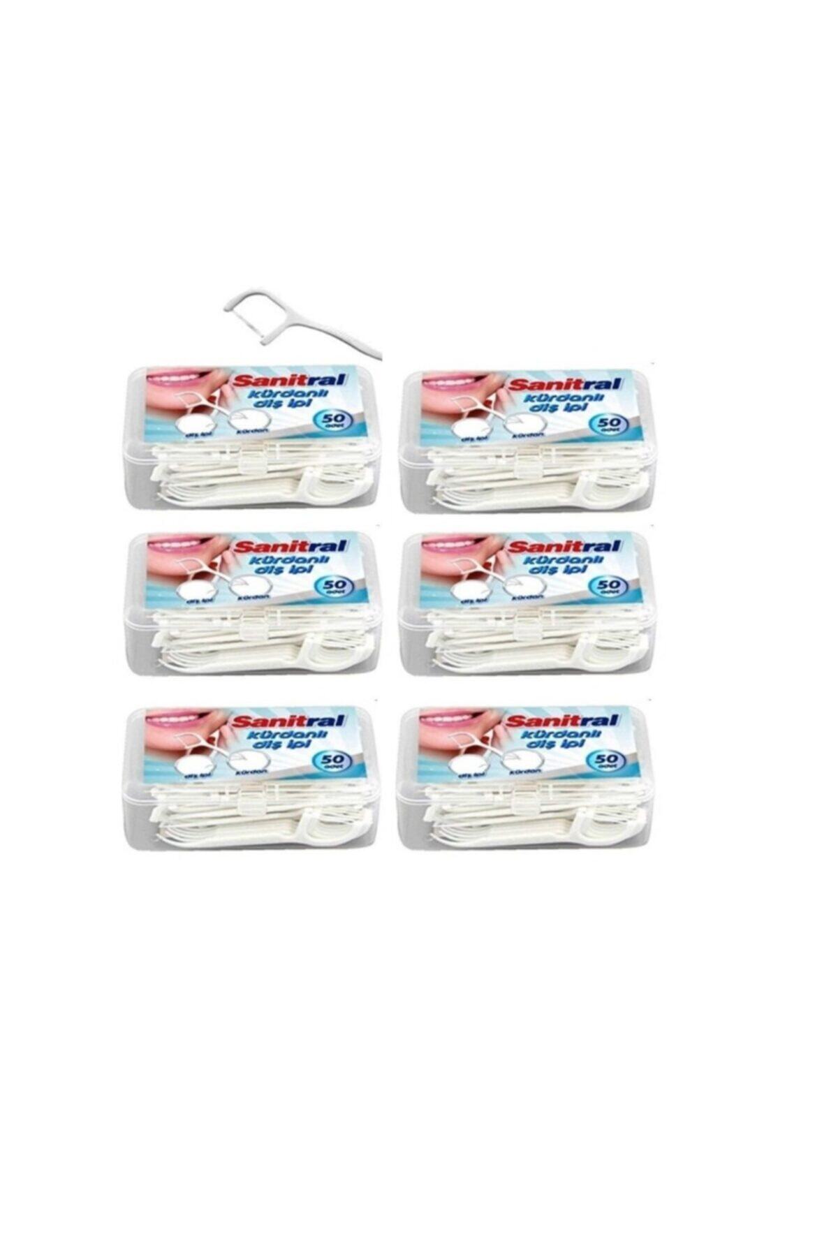 Sanitral Kürdanlı Diş Ipi 6 Kutu 300 Adet
