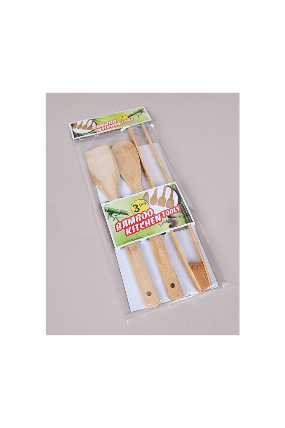 Bamboo Mutfak Seti 3 Parça Kaşık Spatula Maşa
