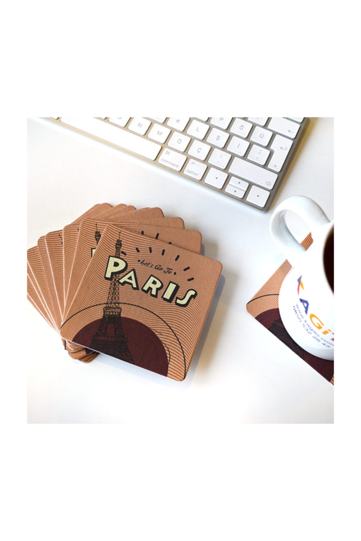 kagito Paris Bardak Altlığı Seti (10’lu)