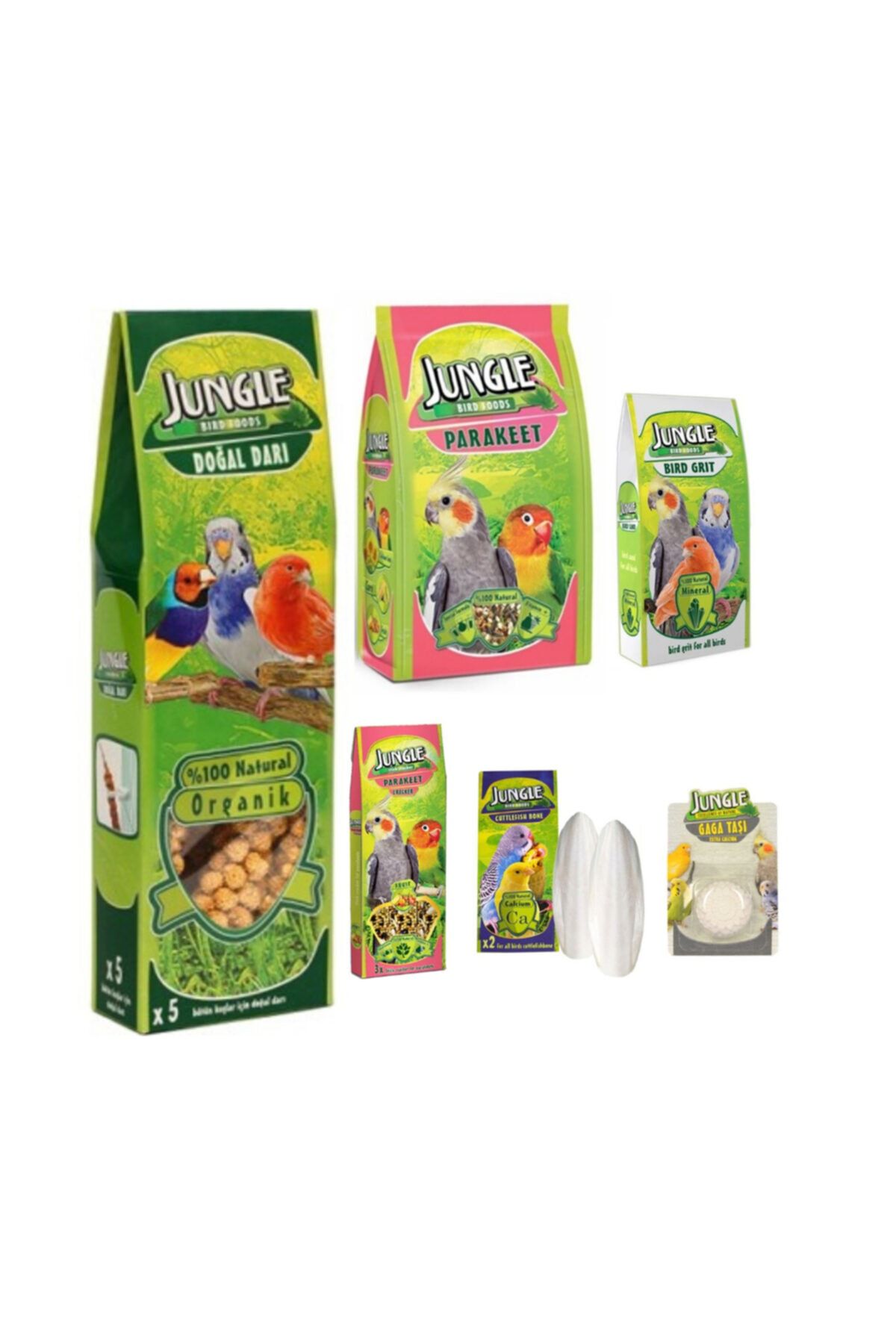 Jungle Sultan Sevda Cennet Papağanı Yem Ve Mineral Seti 6 Parça