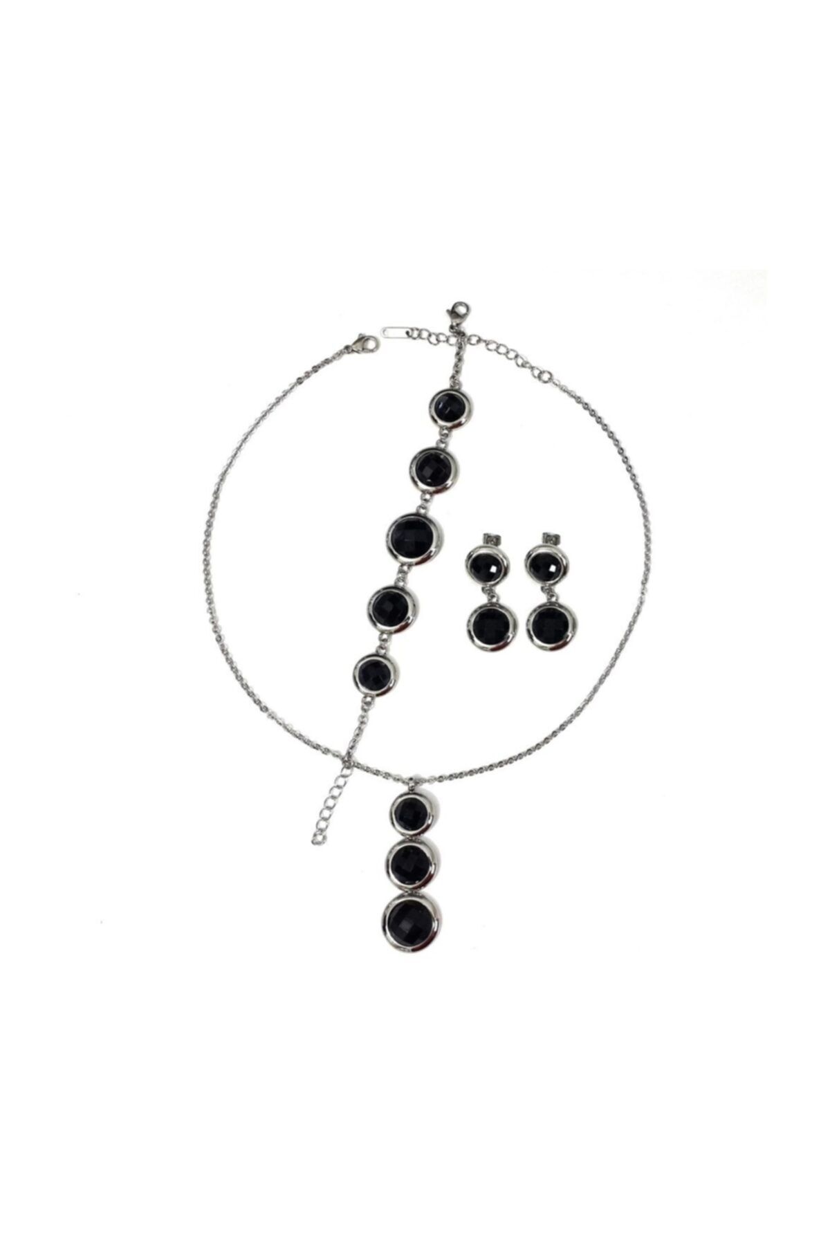 GETSS Kadın Siyah Modern Tasarım Çelik Set Ncs010