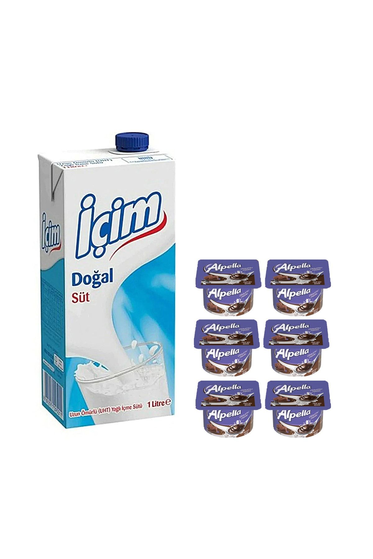 İçim Içim Tam Yağlı Süt 1 l X6 Adet Alpella Puding Hediyeli