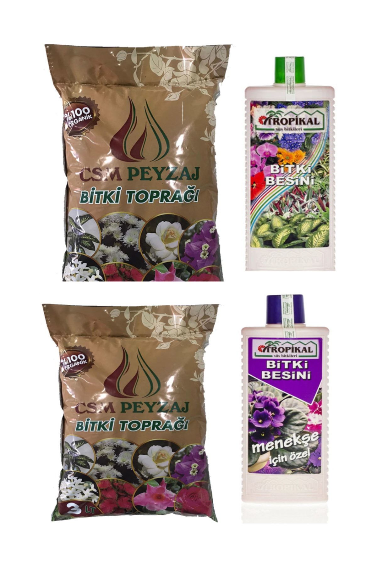 CSM PEYSAJ Sinek Yapmayan Çiçek Toprağı, Çiçek Toprağı 6 Lt, Bütün Çiçeklere Besin 225 ml- Menekşe Vitamini,