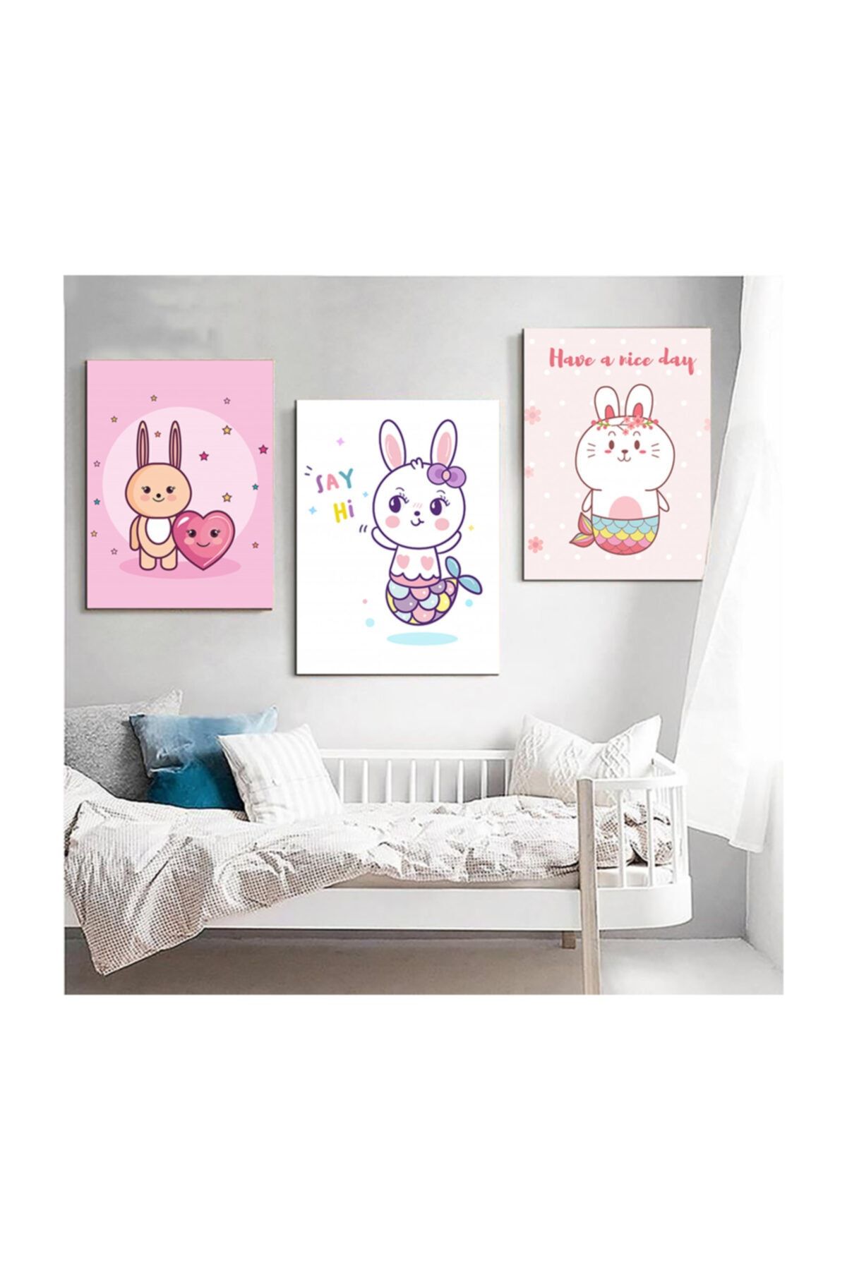 ÖZCANLAR ÇERÇEVE Bebek Odası Pano Tablo Mdf Baskı Dekorasyon Hayvanlar Resim Çerçeveli Çocuk Odası 30x40cm