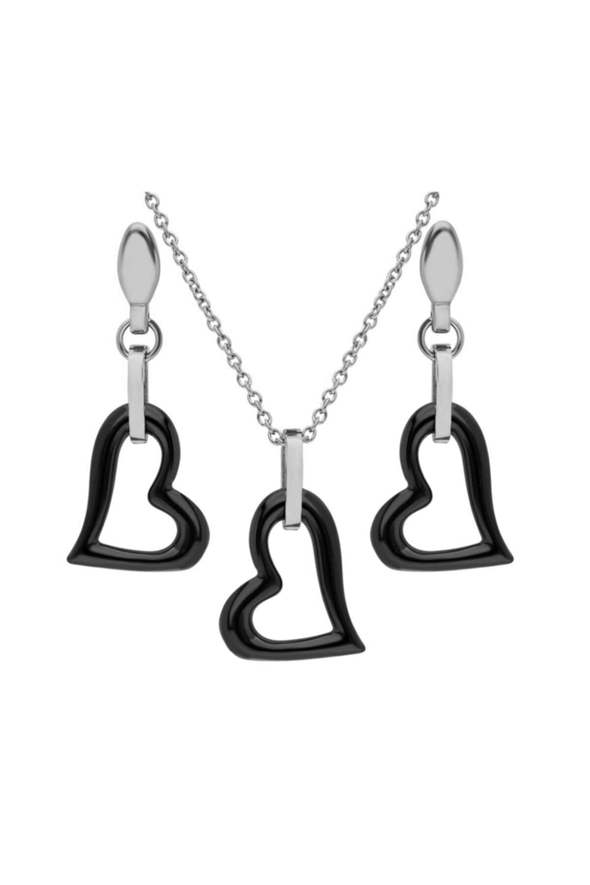 GETSS Kalp Model Kadın Çelik Seramik Set Set031