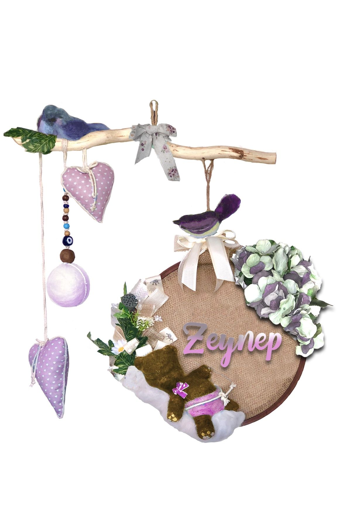 DB Handmade Arts & Crafts Bebek/yeni Doğan Kapı Süsü / Çelengi ( Kız Bebek)