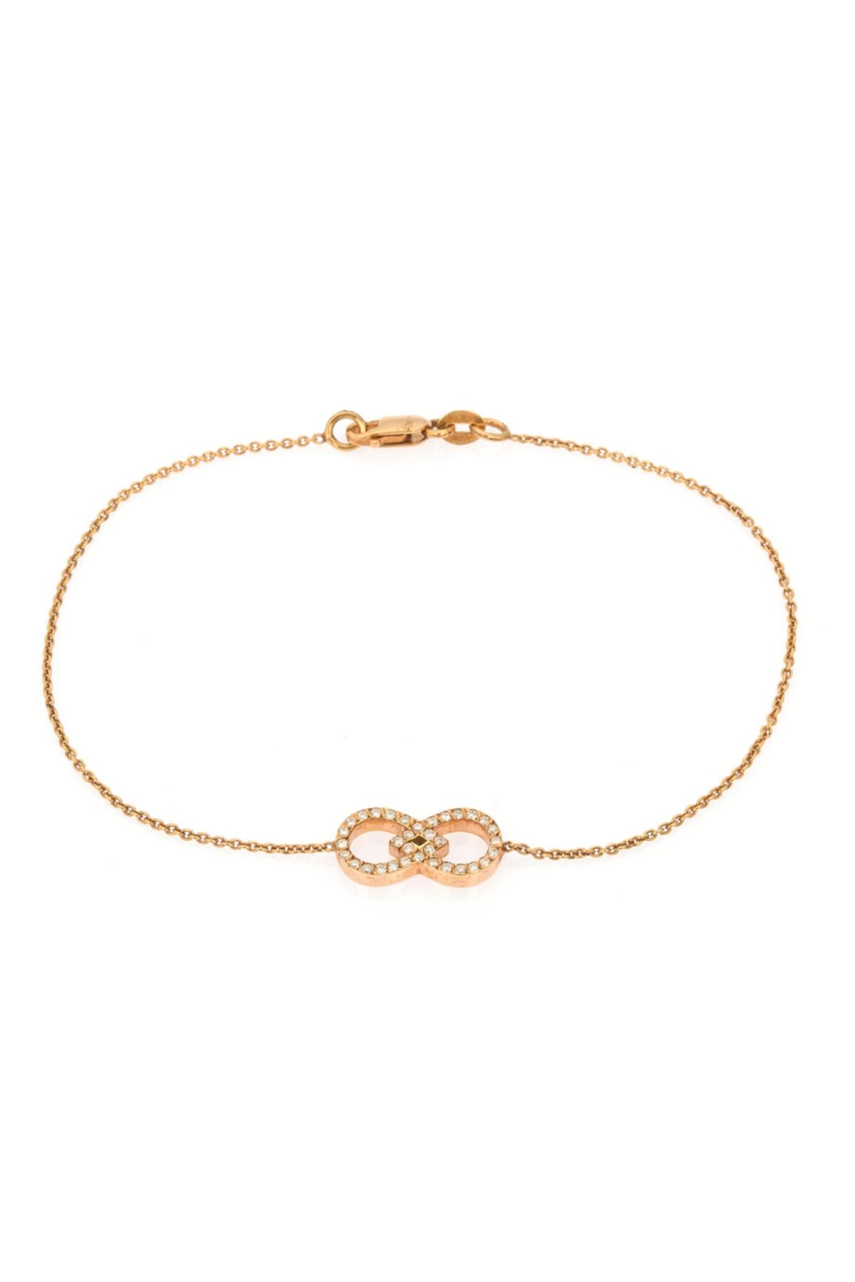 Noura Jewelry Pembe Altın Ve Pırlanta Sonsuzluk Bileklik