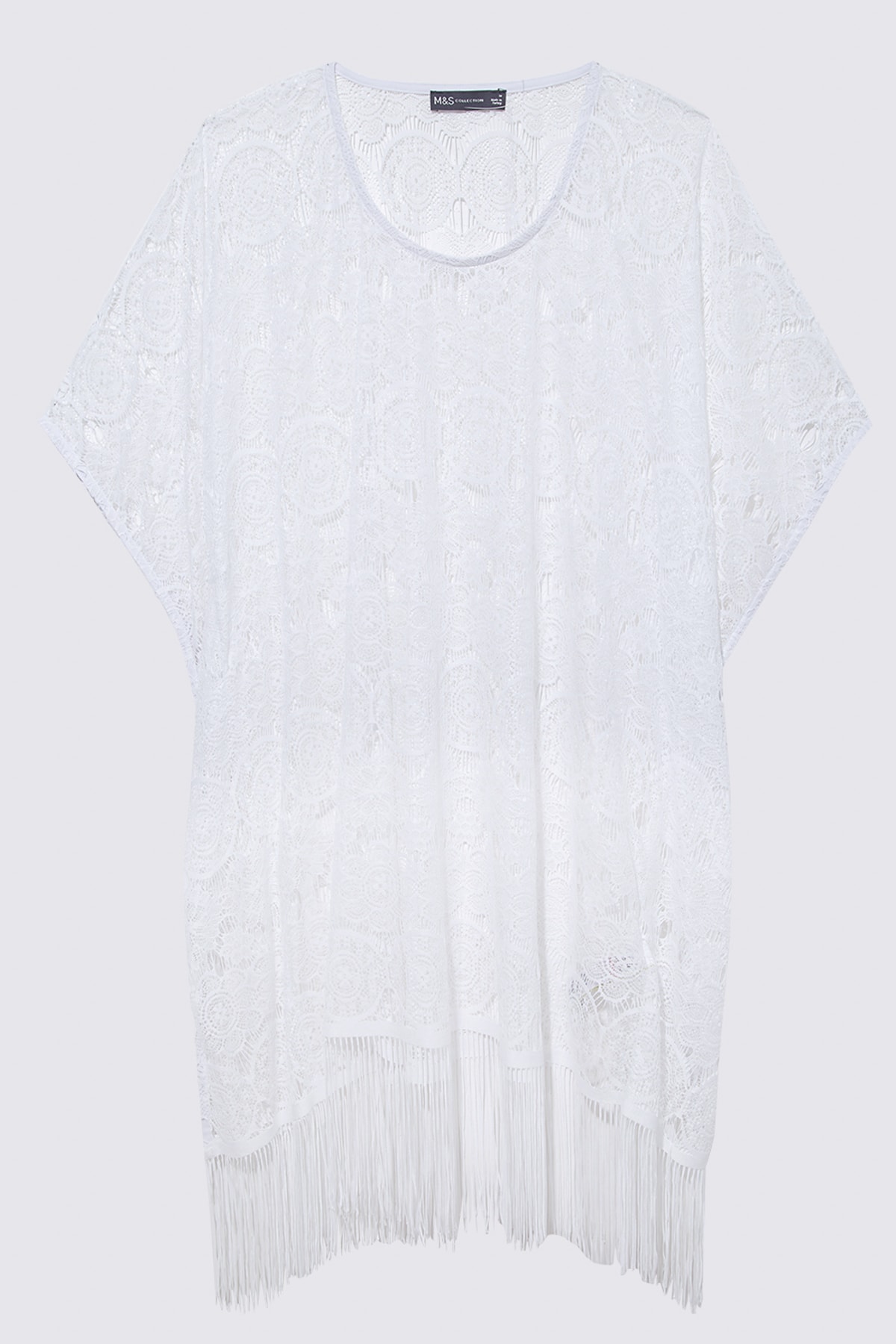 Marks & Spencer Kadın Beyaz Dantelli Kaftan T52005442A