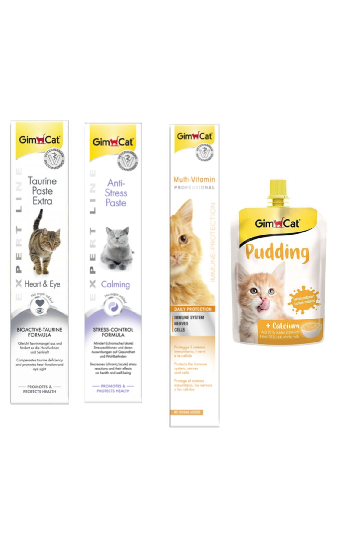 Gimcat Taurine 50gr + Anti-stress 50gr + Multi Vitamin 100gr Paste Kedi Macunları
