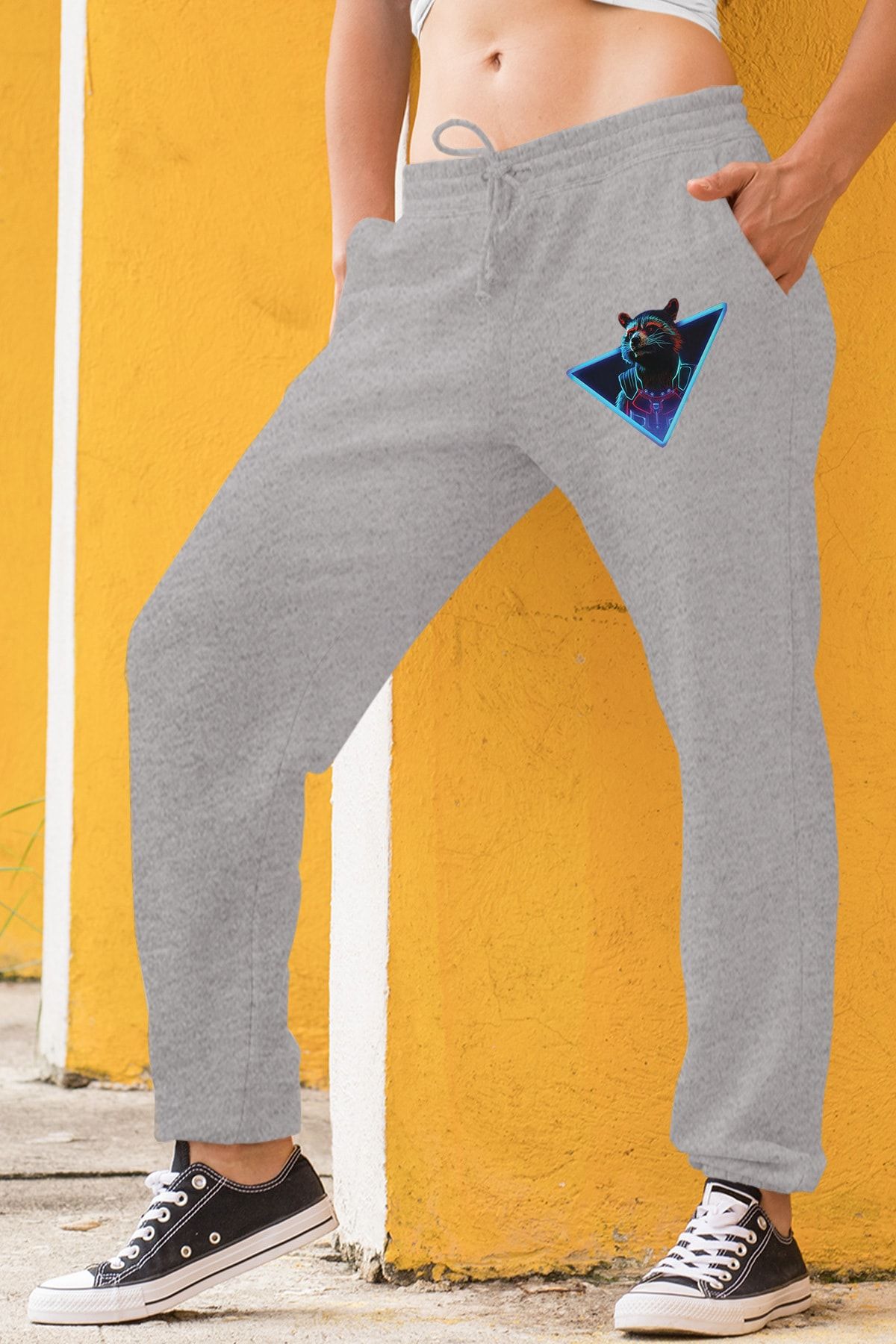 Angemiel Wear Roket Rakun Gri Kadın Eşofman Altı