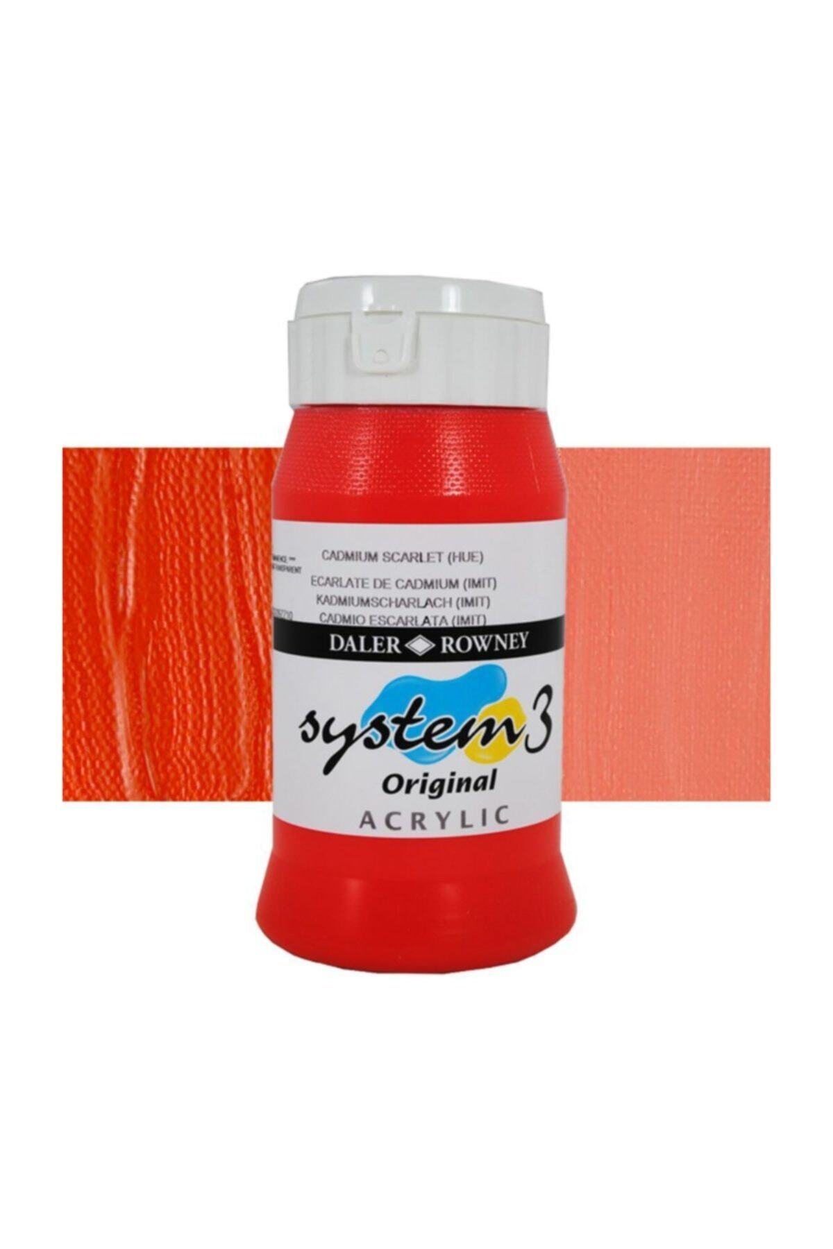 Daler Rowney System 3 Akrilik Boya 500ml - Cadmium Scarlet 511 211471