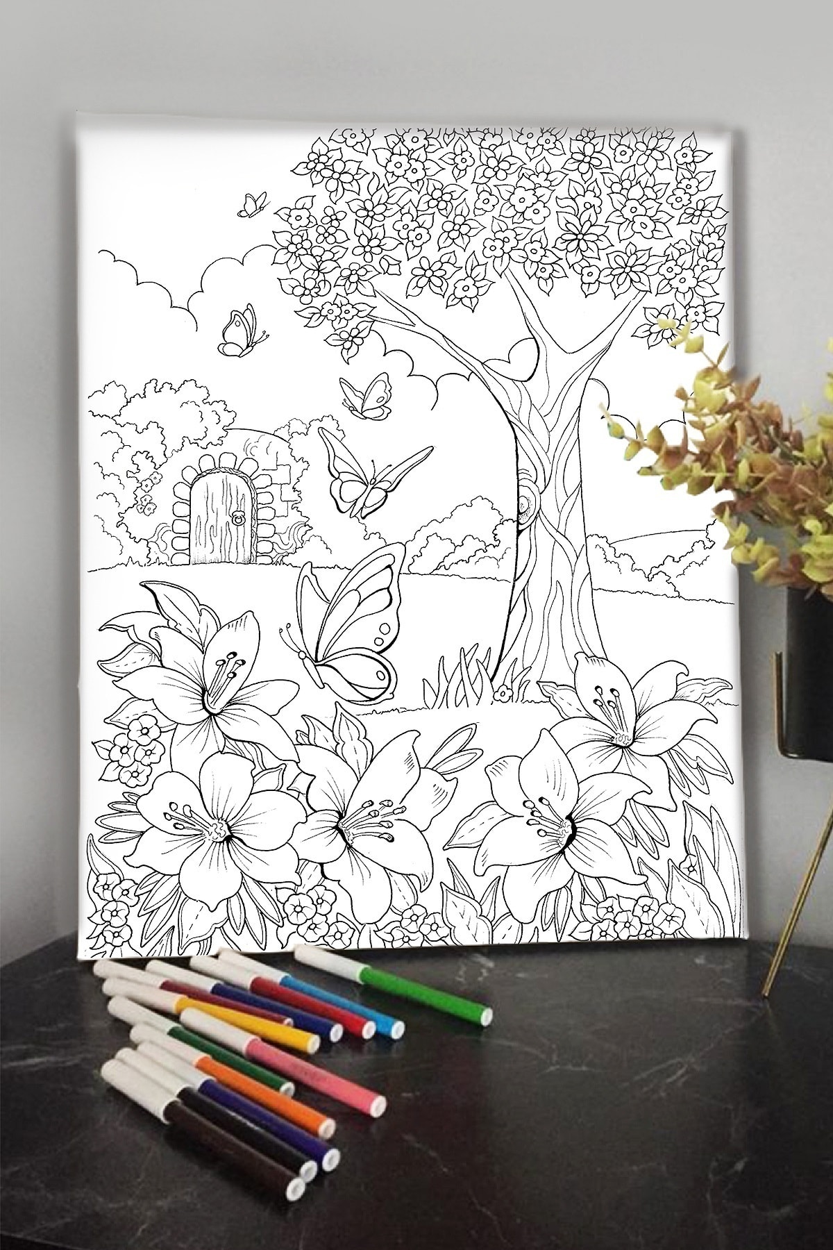 KanvasSepeti Kelebek 1 40x30cm Çocuklar Için Özel Boyanabilir Tablo Mandala Tablo Kalem Hediyesi Yoktur.