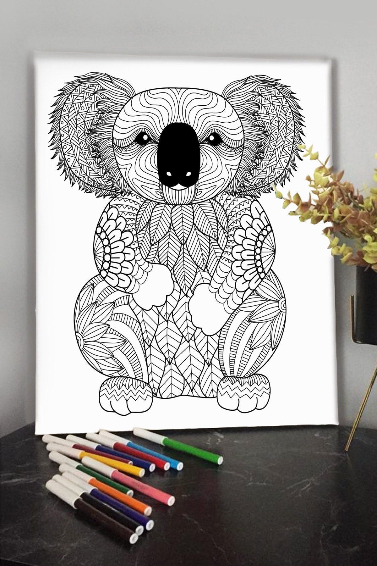KanvasSepeti Koala 2 40x30cm Çocuklar Için Özel Boyanabilir Tablo Mandala Tablo Kalem Hediyesi Yoktur.