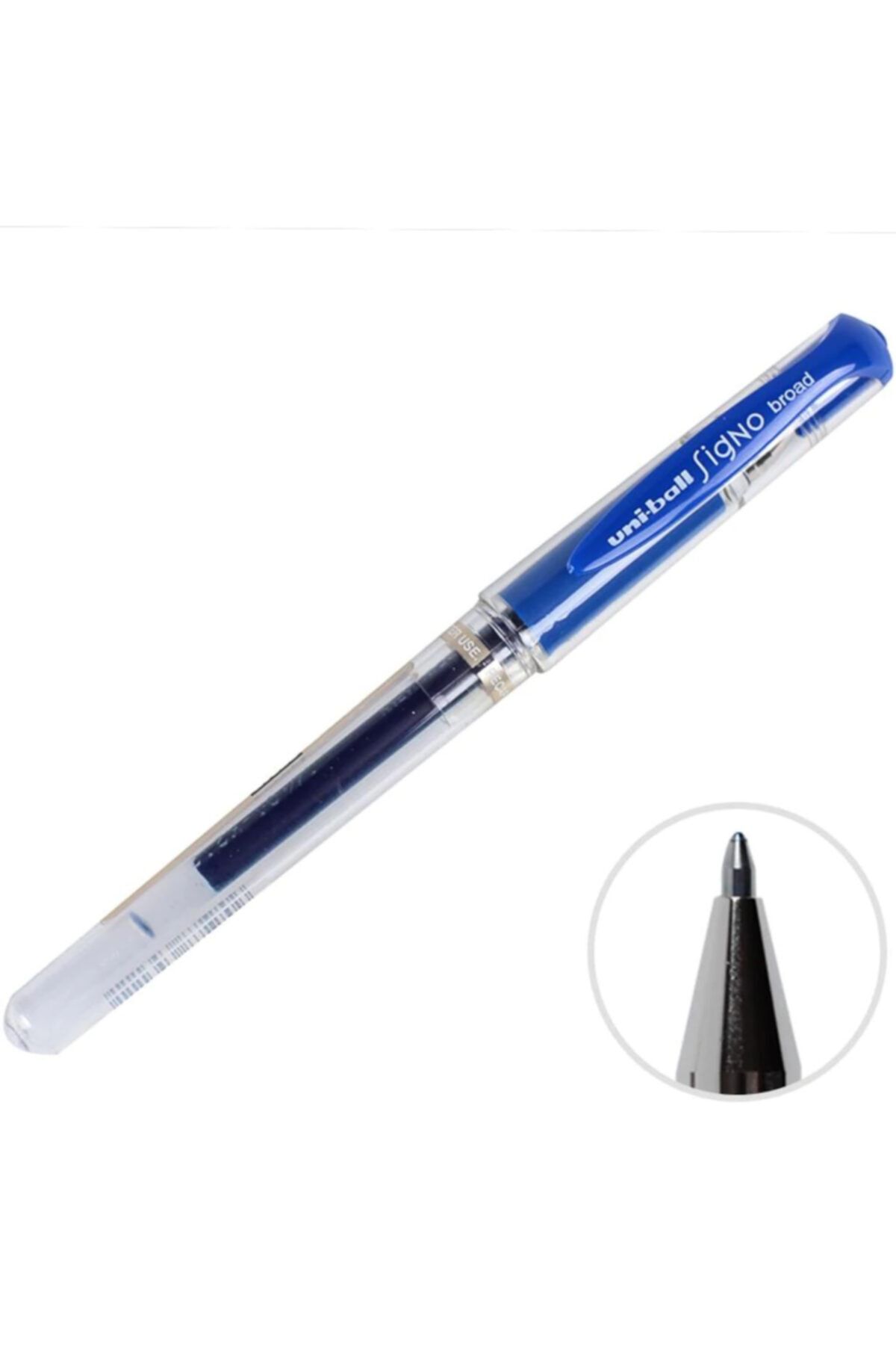 UNİBALL Roller Kalem Signo Broad Jel Bilye Uç Imza Kalemi 1.0 mm Mavi 1' Li Kutu Um-153
