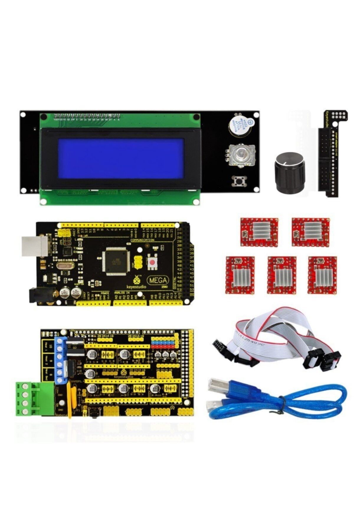 Keyestudio 3d Yazıcı Kiti (ramps1.4 2560 5xa4988 Lcd 2004)
