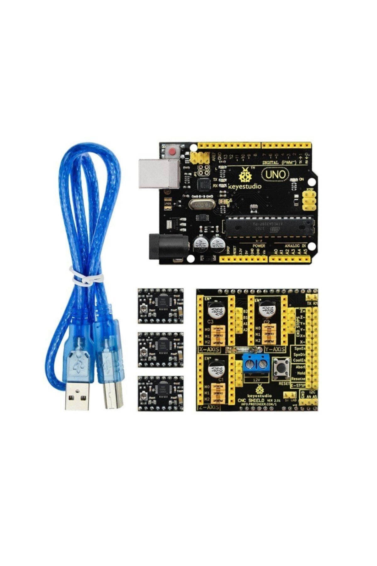 Keyestudio Arduino Cnc Kit (Cnc Shield V2.0 Uyumlu)