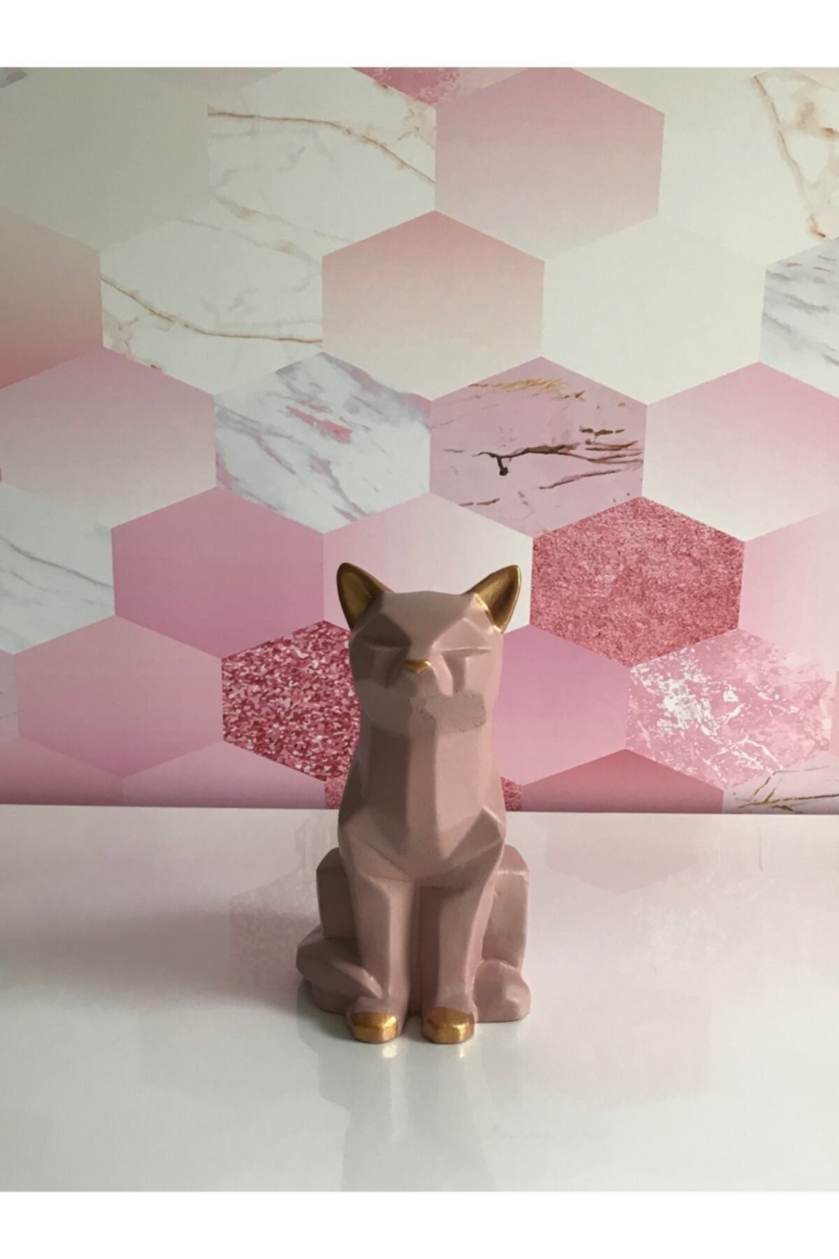 PRIRODA CRAFT DESIGN Kübik Kedi Pembe
