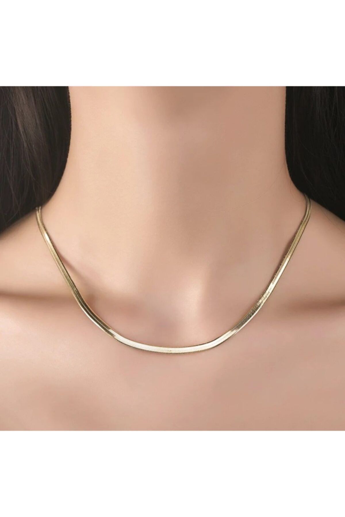 Sembol Gold Kadın Altın Zincir Balık Sırtı 50 cm 14 Ayar 6.0 mm