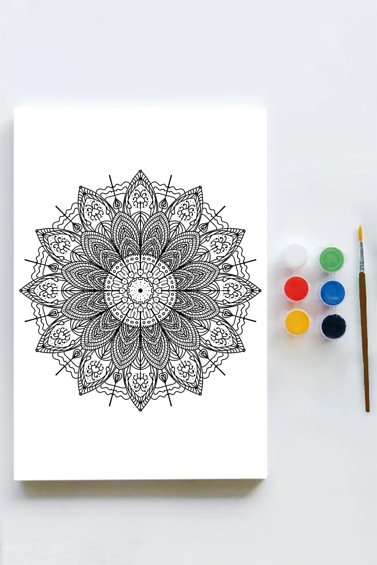 Postermanya Mandala Tuval Kanvas Tablo Boyama Hobi Seti 13 (50x70cm)