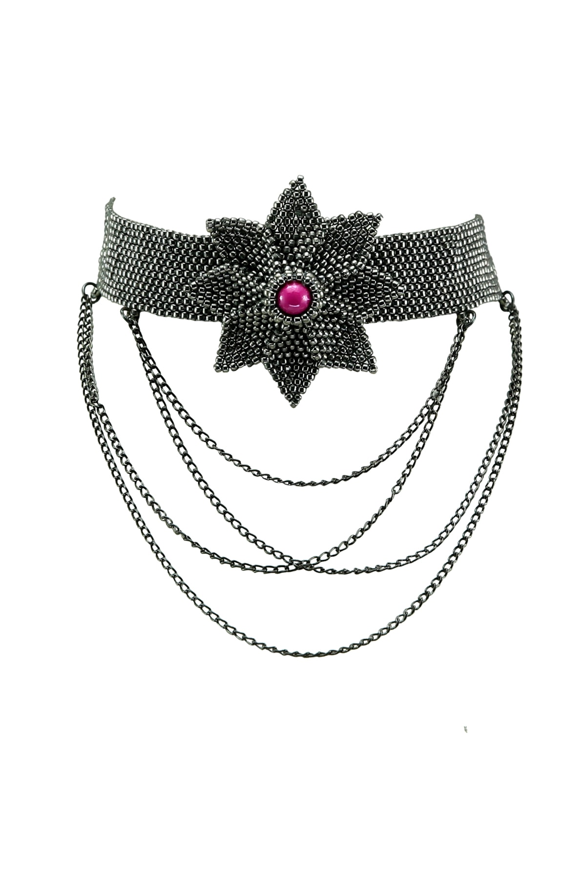 Mavra Handmade Zincirli Boncuk Choker
