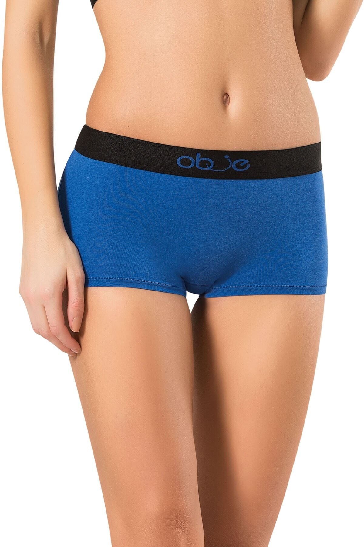 OBJE Penye Modal Kadın Boxer - Mavi