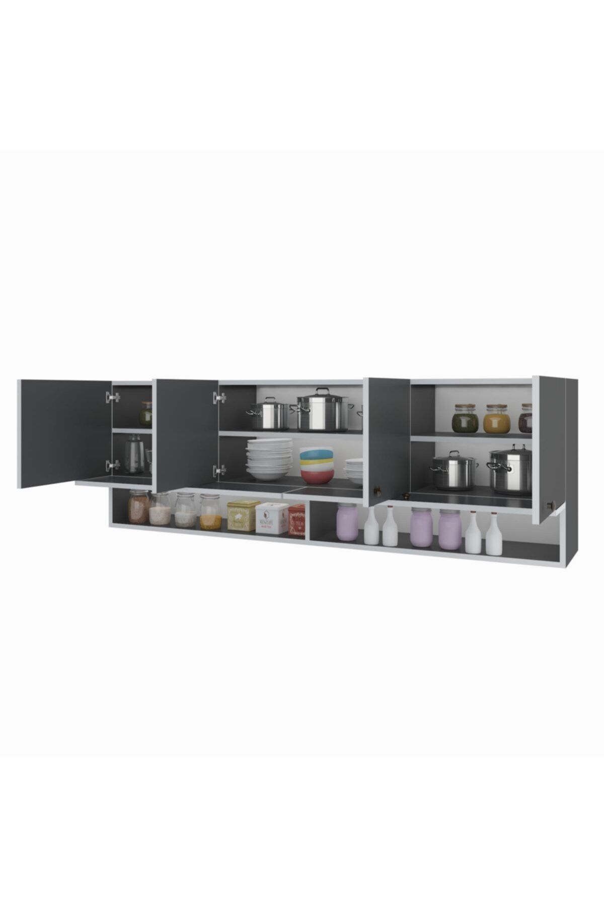 Kenzlife hazır mutfak general gri 060*150*32 mutfak banyo dolabı kapaklı raflı