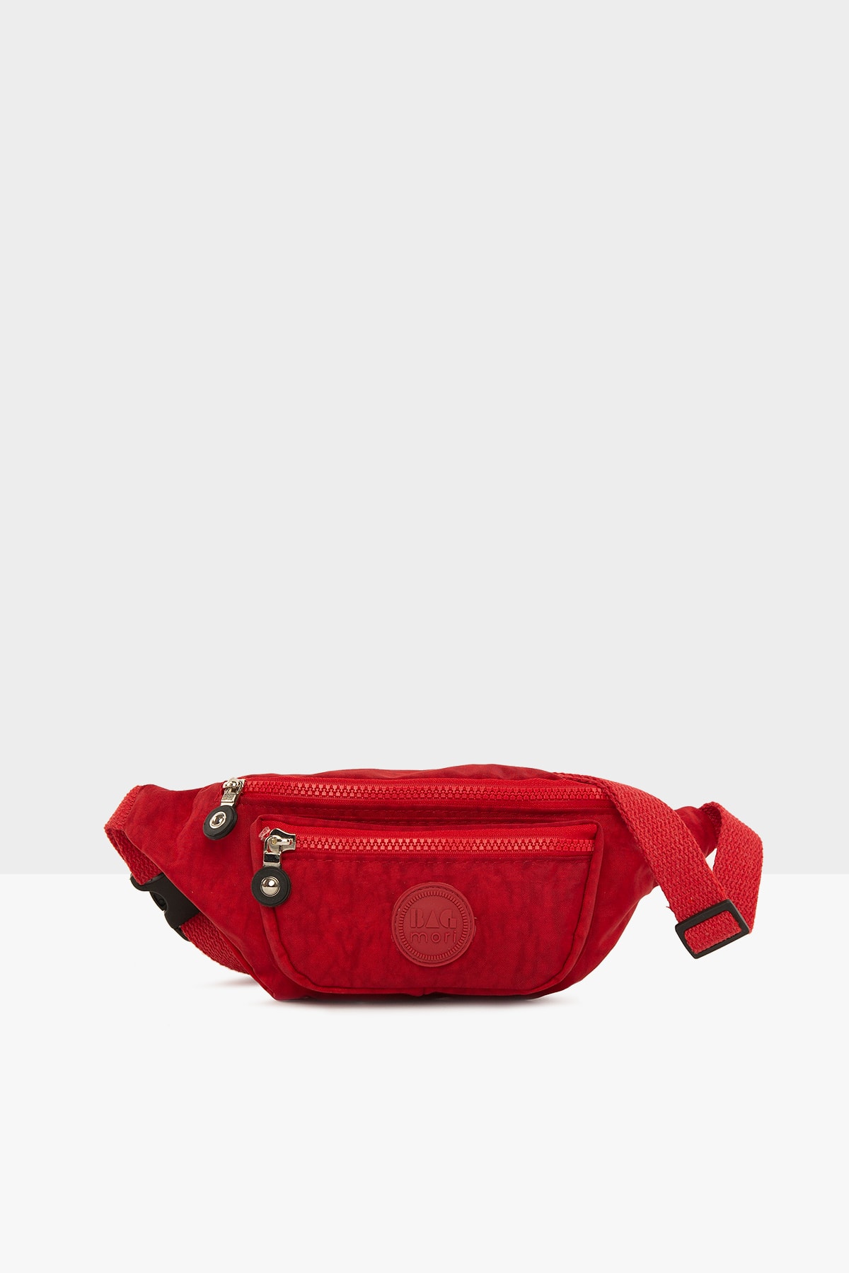 Bagmori Unisex Kırmızı  Paraşüt Kumaş Armalı Bel Çantası M000004565