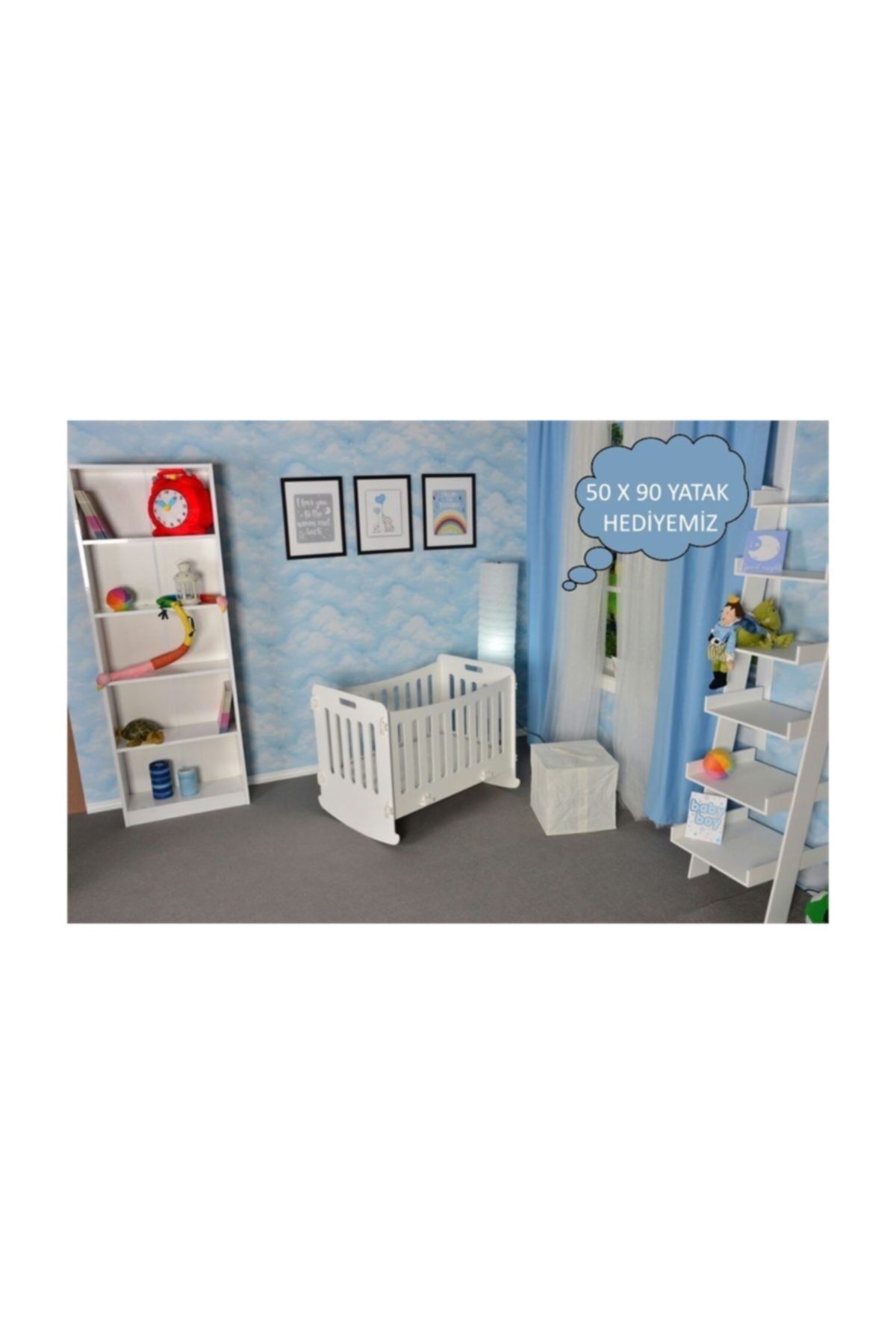 Agashi Moduler Mdf Mobilya Sepet Bebek Besik 50x90 Yatak Hediye Trendyol