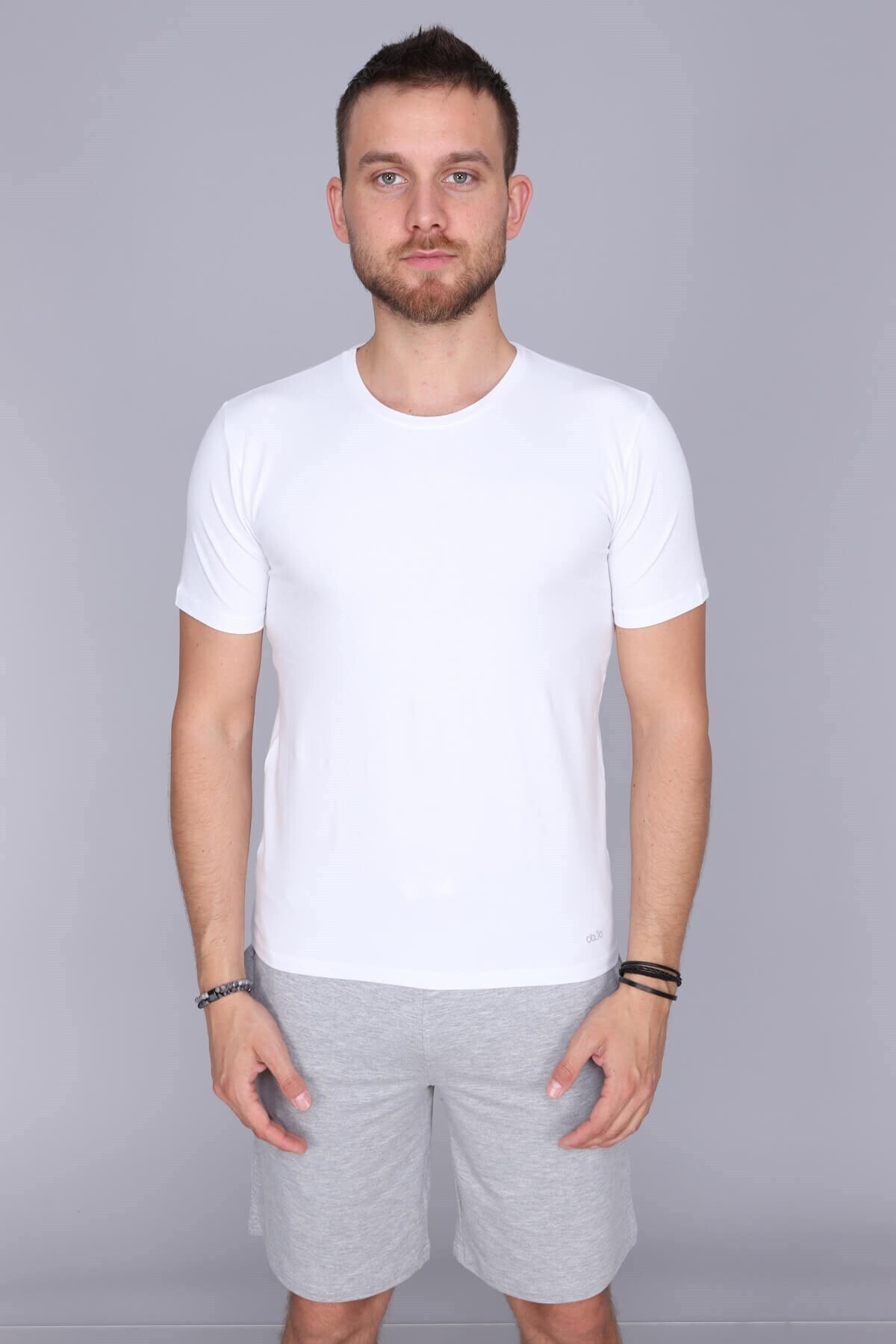 OBJE Erkek Beyaz Sıfır Yaka Yarım Kollu Fanila