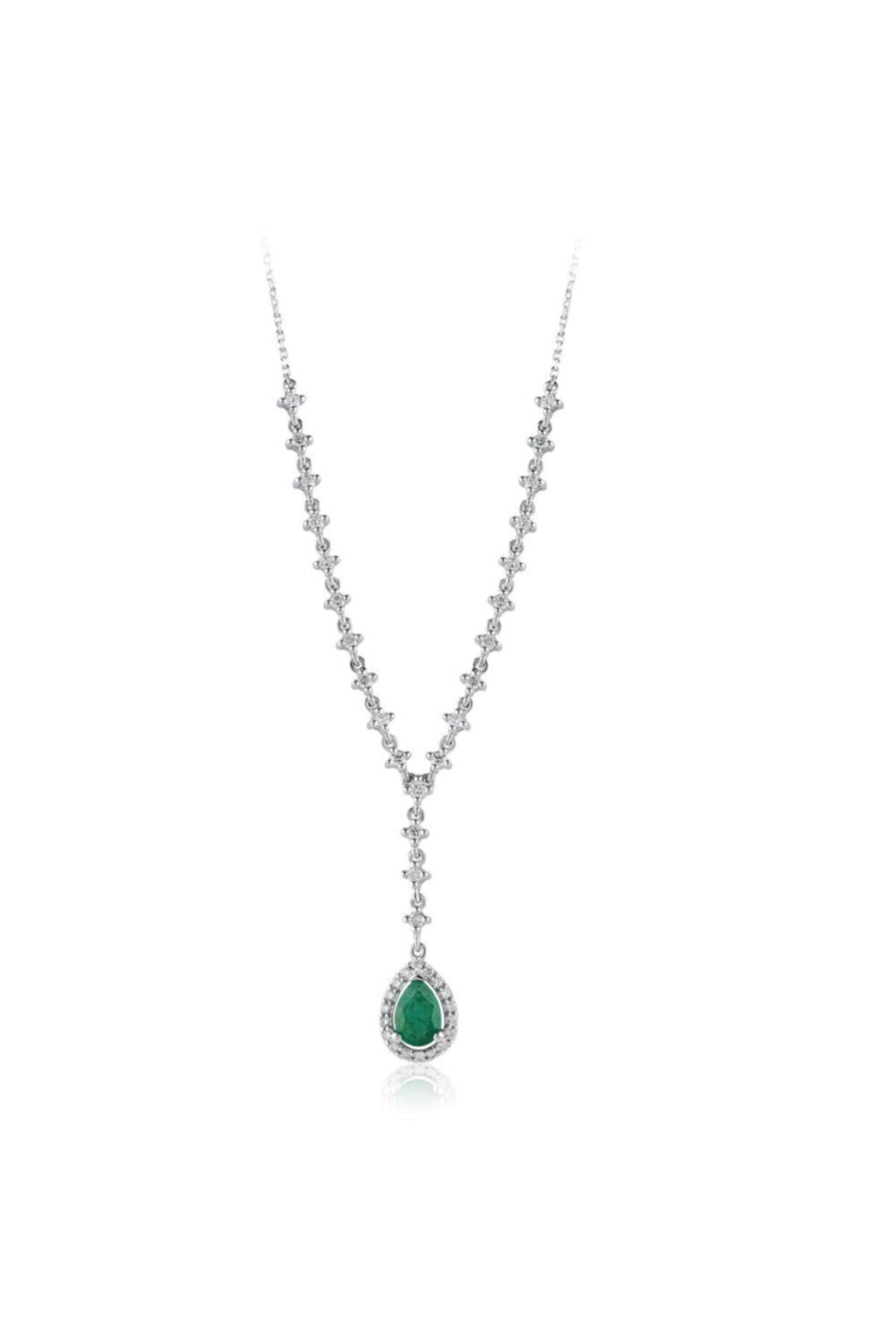 Sembol Gold Kadın 1.12 ct Pırlanta Zümrüt Kolye